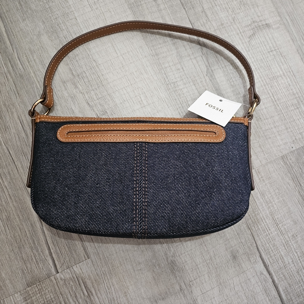 NWT Fossil Jolie Denim Small Crossbody Bag - Picture 4 of 6